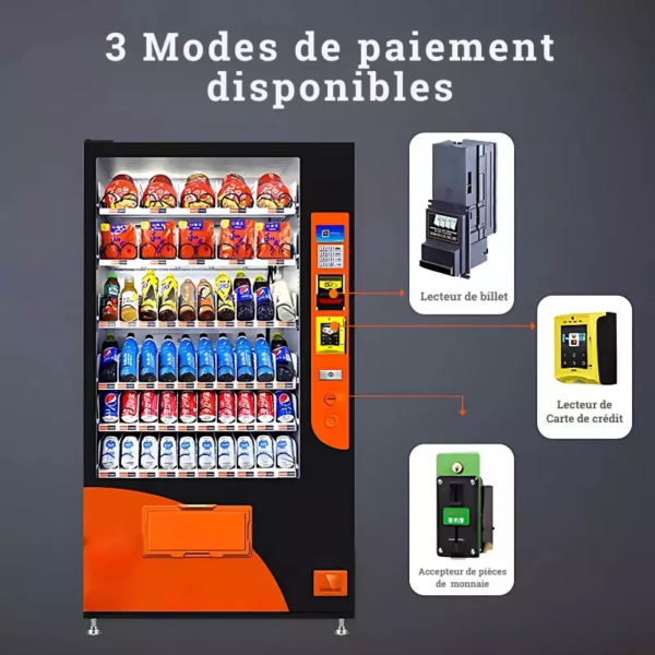 distributeur automatique snack et boisson AF 60 mode de paiement